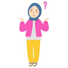 woman hijab feel confused