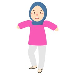 woman hijab shock expression