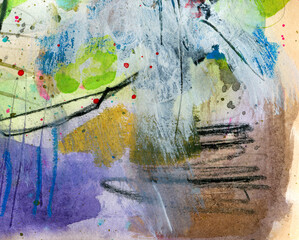 Detail of modern abstract mixed media art
