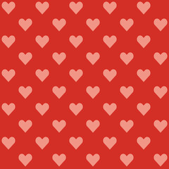 Seamless pattern with red hearts. Valentine's day background. Wedding background. Love concept. 
Vector illustration.