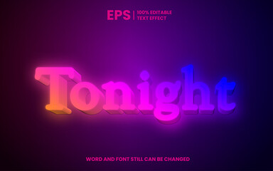 Tonight Neon editable text effect