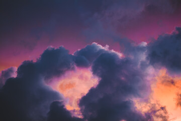 beautiful color painted sunset clouds