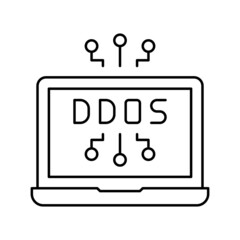 ddos attack line icon vector illustration