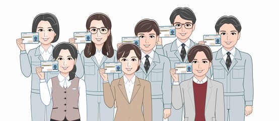 工場で働く人々