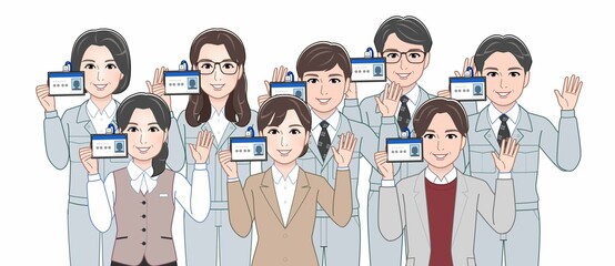 Obraz premium 工場で働く人々