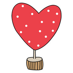 Balloon with heart flat design-SVG illustration for web, wedsite, application, presentation, Graphics design, branding, etc.