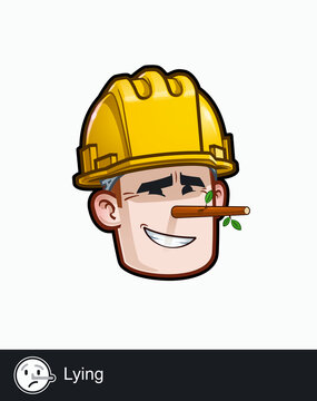 recommend clip art: Construction Worker - Expressions - Skeptical - Lying