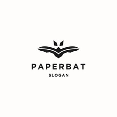 Paperbat logo icon flat design template