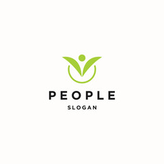 People logo icon flat design template