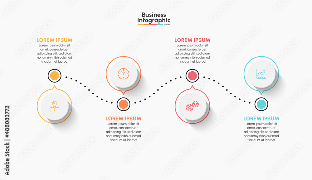 Wall mural business infographic timeline icons designed for abstract background template milestone element mode