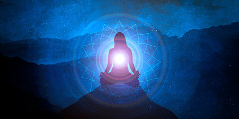  Asana. Healthy lifestyle and relaxation. Lotus pose. Watercolor yoga pose on white background.