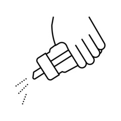 hand salting dish line icon vector illustration