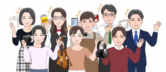 お酒を持っている人々