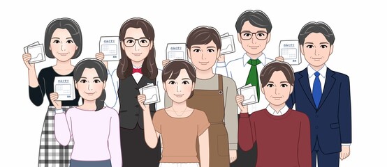 お酒を持っている人々