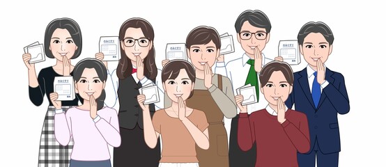 お酒を持っている人々