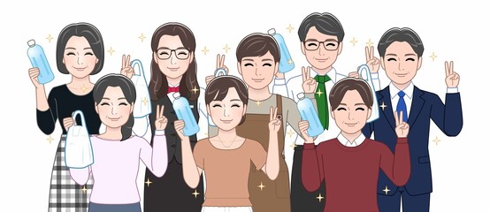 お酒を持っている人々