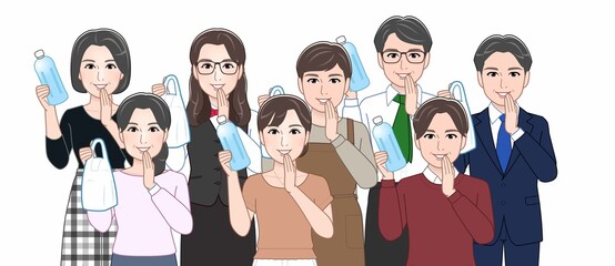 Obraz premium お酒を持っている人々