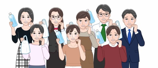 お酒を持っている人々