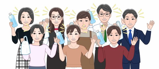 お酒を持っている人々