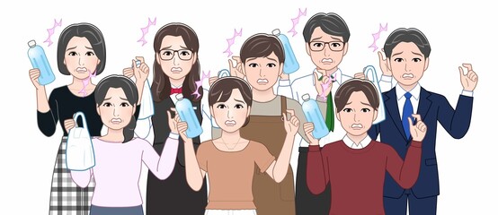 お酒を持っている人々