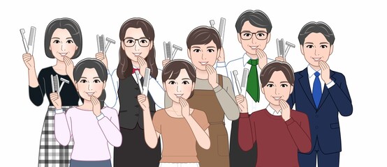 お酒を持っている人々