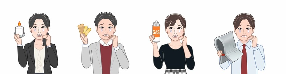 作業着を着た4人