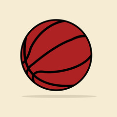 Fototapeta premium brown basketball isolate on yellow background