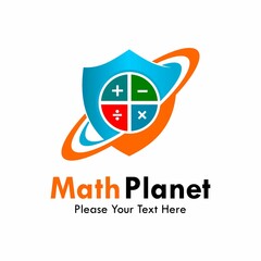 Math planet logo template illustration