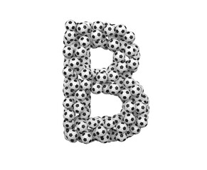 Soccer / Foot Ball Themed Font Letter B