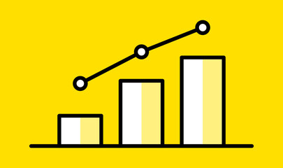 Illustration vector graphic of Statistic Curve Growing Up. Suitable to showing Profit and Goals on Good Business.