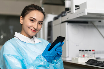 Female scientist in the laboratory.