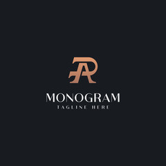 Initial RA AR R A Monogram Logo Template. Initial Based Letter Icon Logo