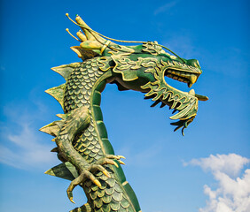 Statue of Dragon Head, landmark of Bau-Bau City, Buton, South East Sulawesi, Indonesia.