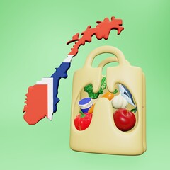3d rendering of the need and consumption of nutrients for a healthy lungs in Norway