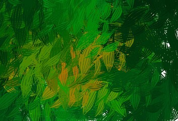 Dark Green, Yellow vector pattern with random forms.