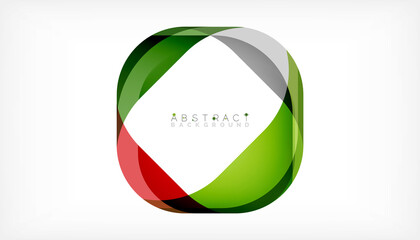 Abstract square shape with overlapping waves, minimal geometric background. Vector Illustration For Wallpaper, Banner, Background, Landing Page