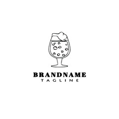 beer glasses cartoon logo icon design template black simple illustration
