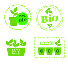 eco bio icons set