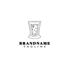 fresh drinks cartoon logo template icon design black flat vector illustration