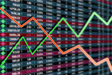 finance market graph show business volatility - obrazy, fototapety, plakaty