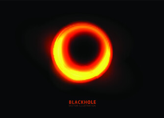 Vector illustration of solar Eclipse. Blackhole. space concept.