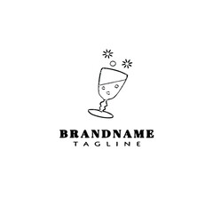fresh drinks logo template icon design black isolated vector illustration