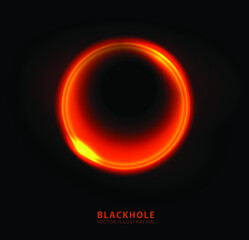 Vector illustration of solar Eclipse. Blackhole. space concept.