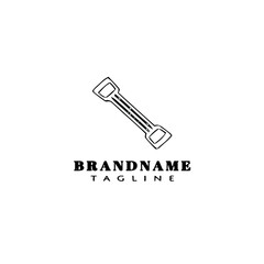 cute dumbbell cartoon icon design template logo black isolated vector illustration