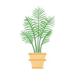 Indoor potted plant artificial palm tree illustration