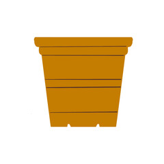 Ceramic pot garden illustration