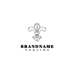 Fototapeta premium fleur de lys symbol element logo cartoon icon design template black isolated vector illustration