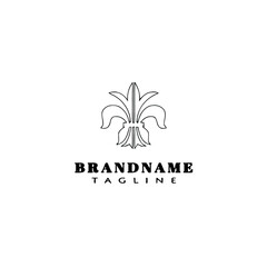 fleur de lys symbol element logo cartoon icon design template black isolated vector illustration