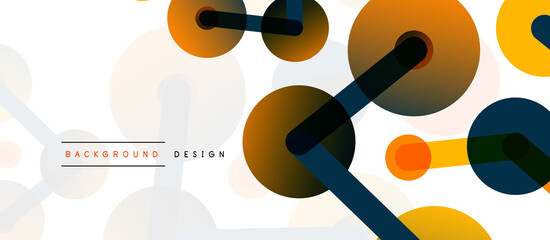 Abstract background. Round dots connected by lines. Trendy techno business template for wallpaper, banner, background or landing