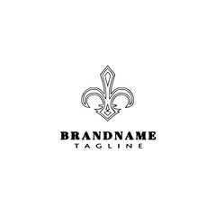 fleur de lys symbol element logo cartoon icon design template black isolated vector illustration